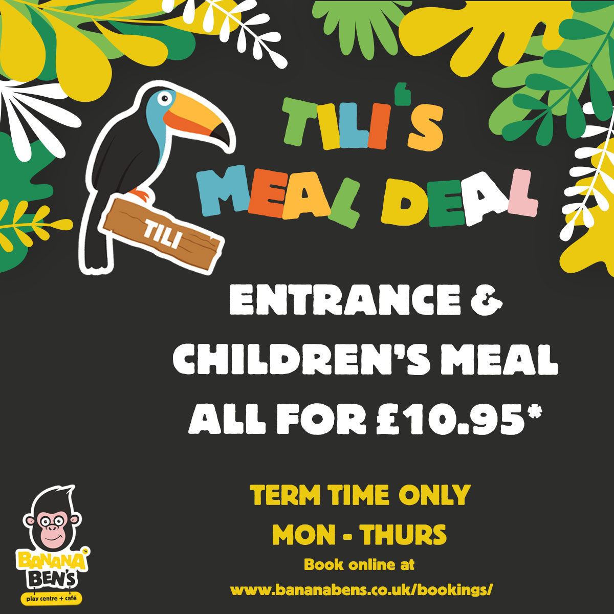 Meal deal is available for £10.95 on Mon - Thurs during term time